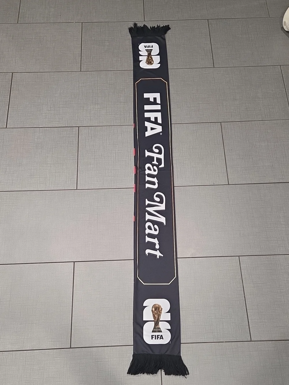 FIFA Fan Mart Black Logo Scarf with Trophy Emblems